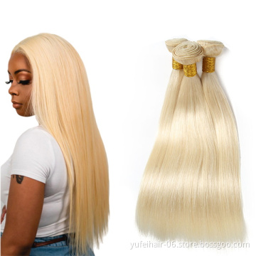 Wholesale Cuticle Aligned European 613 Virgin Human Hair,Russian Blonde Virgin Human Hair Bundles With Lace Frontal Closure